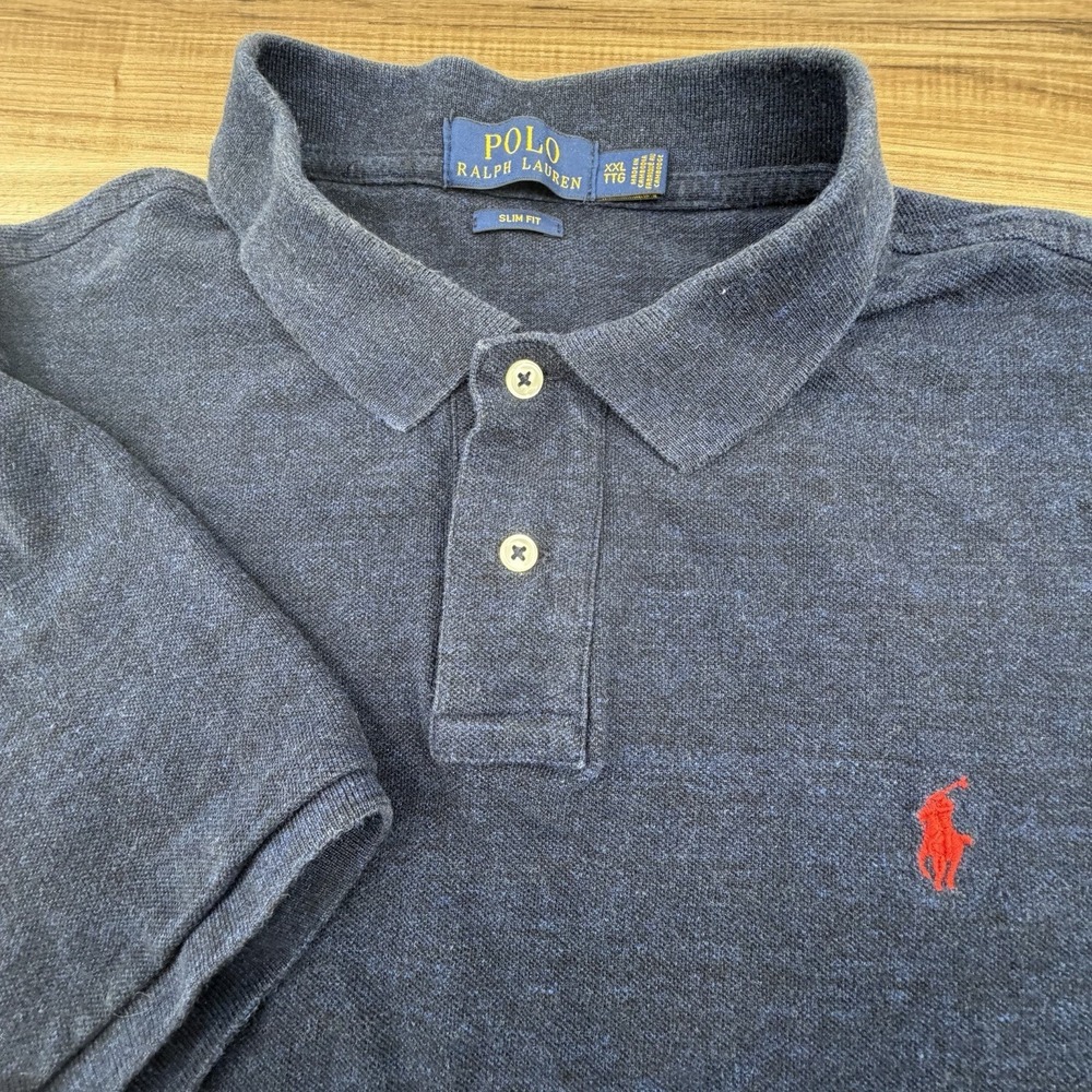 Polo Ralph Lauren Mens Slim Fit XXL Navy Short Sleeve Polo‎ Shirt